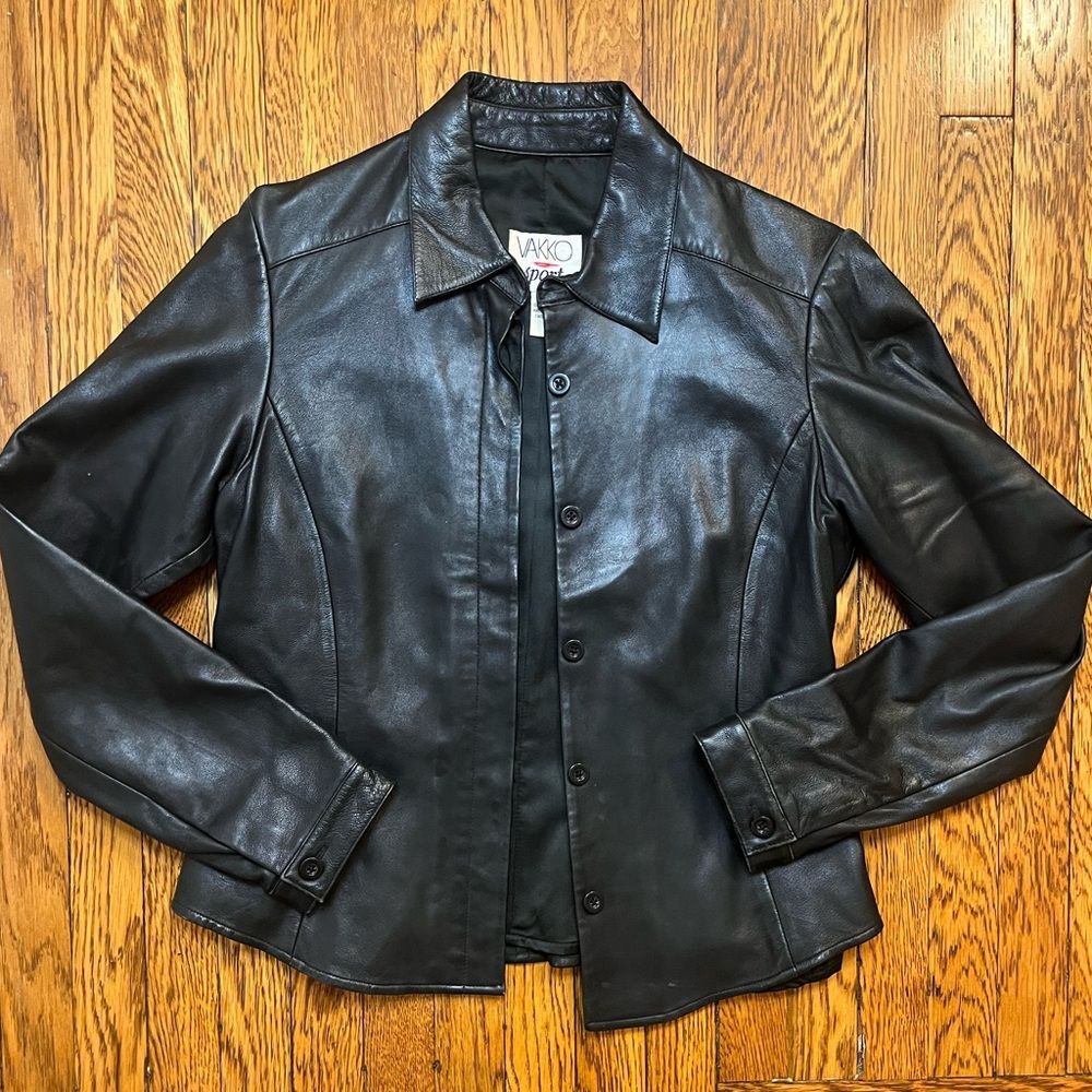 Vintage Women's Black Leather Blazer